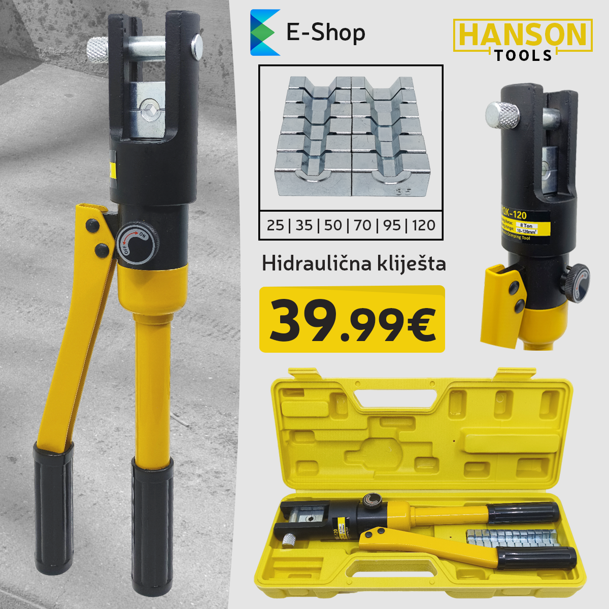 HANSON HIDRAULIKUS FOGĂ 10-120mm2 8T