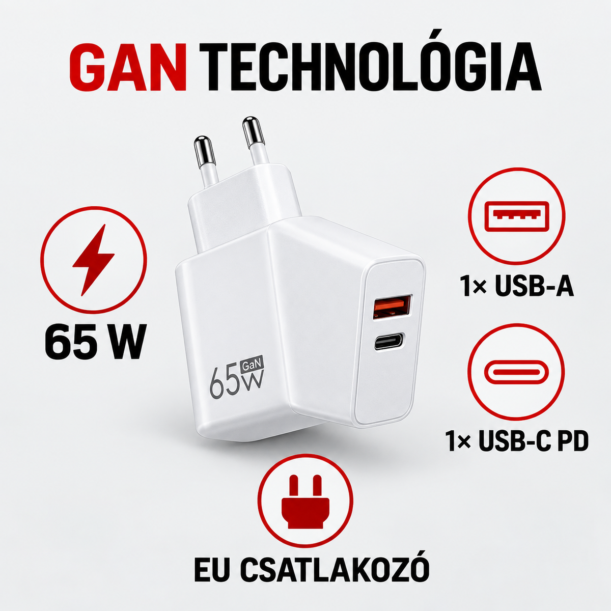 65 W-OS GYORSTÖLTŐ