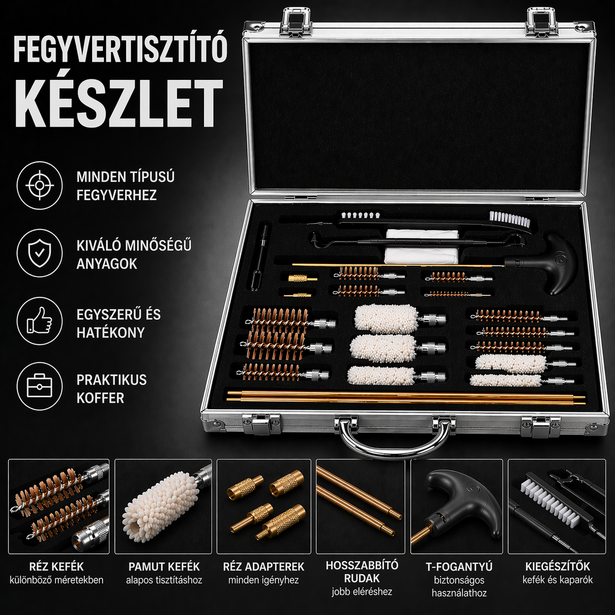 FEGYVERTISZTÍTÓ KÉSZLET BŐRÖNDBEN