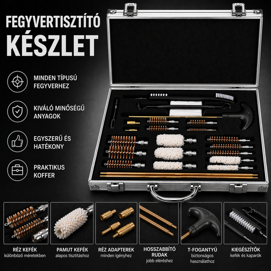 FEGYVERTISZTÍTÓ KÉSZLET BŐRÖNDBEN