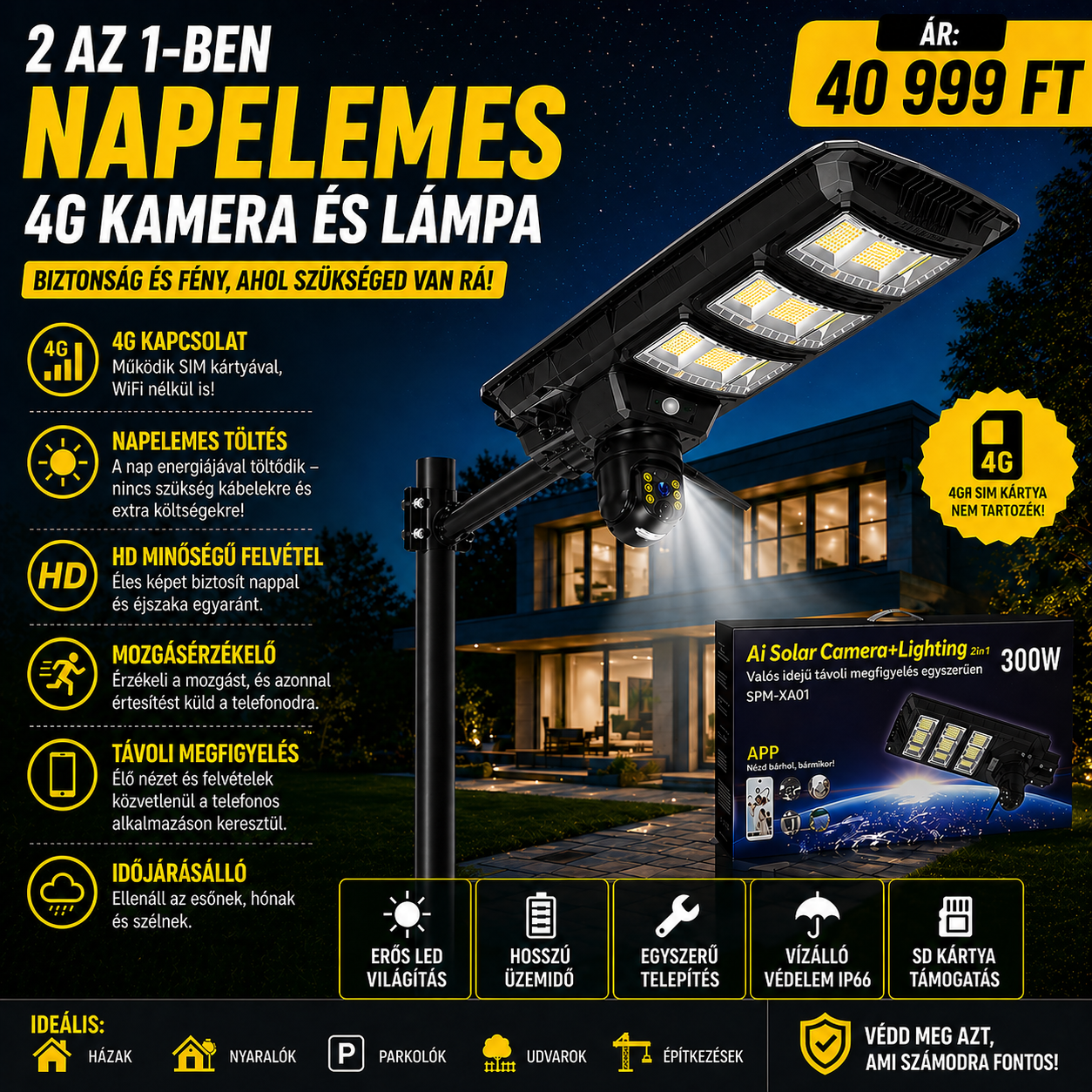 NAPELEMES REFLEKTOR + 4G NAPELEMES KAMERA – VENICE