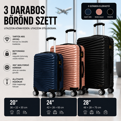 3 RÉSZES UTAZÓBŐRÖND SZETT