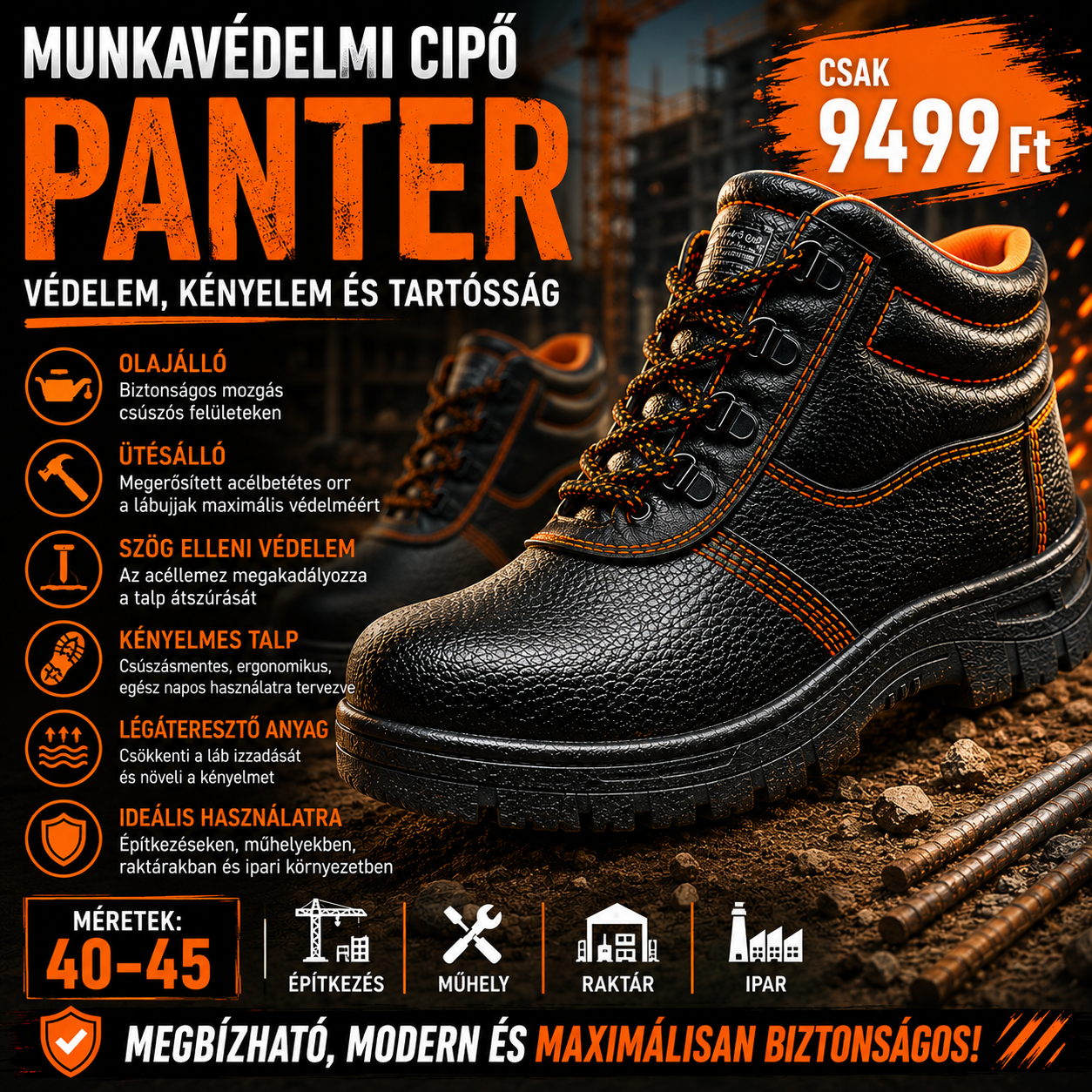 MUNKAVÉDELMI CIPŐ  "PANTER"