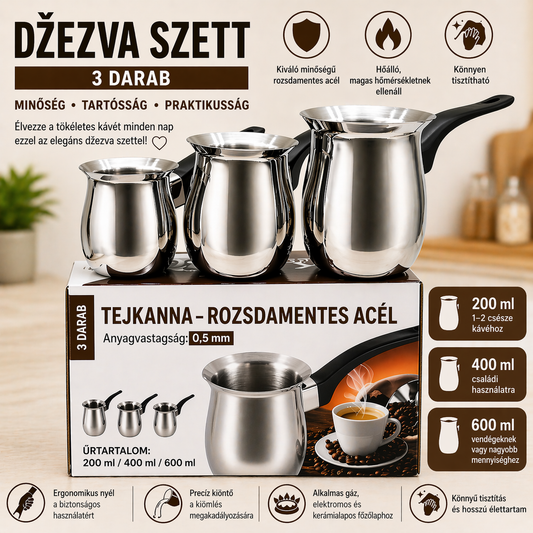 3 DARABOS KÁVÉS DZSEZVA KÉSZLET