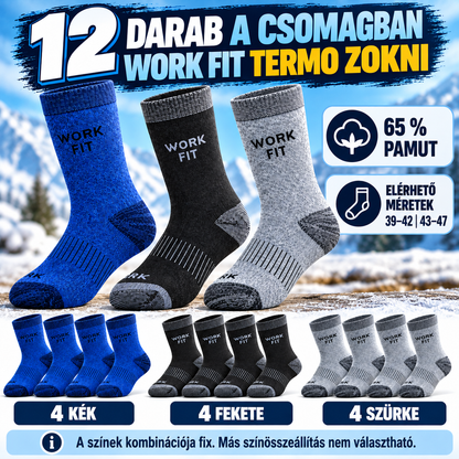 WORK FIT TERMO ZOKNI – 12 DARAB CSAK