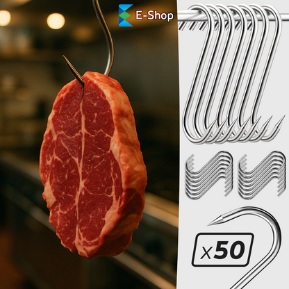 "S" ALAKÚ HÚSHAKASZTÓ HORGOK – 50 DARAB