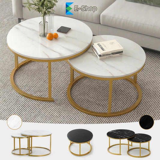 "INSTYLE" MÁRVÁNYHATÁSÚ KÁVÉZÓASZTALOK-2DB