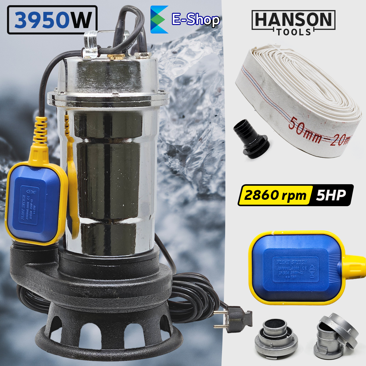HANSON MERÜLŐ SZIVATTYÚ SZENNYVÍZHEZ 3950W